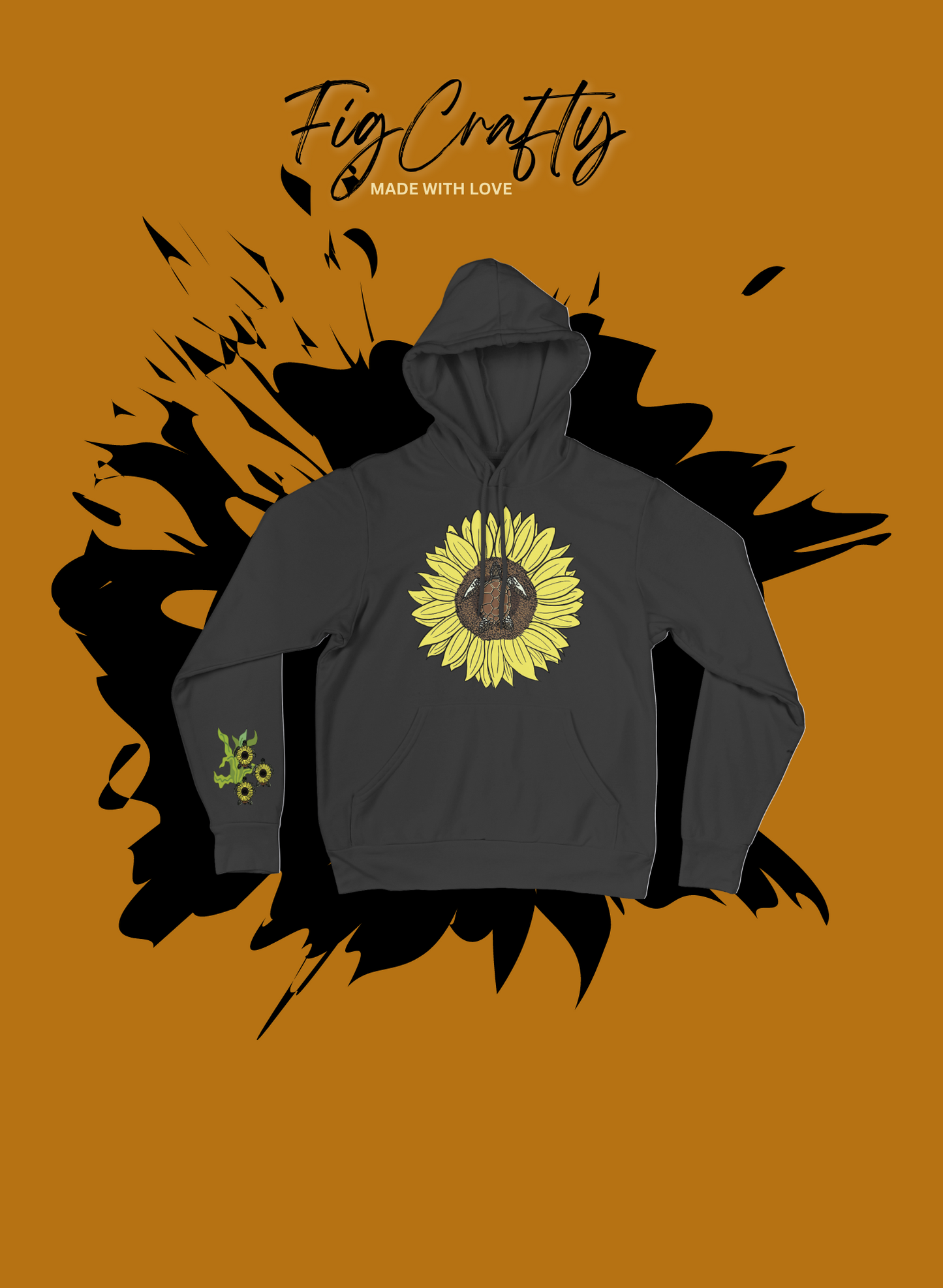 Hoodie Beautiful Sunflower turtle