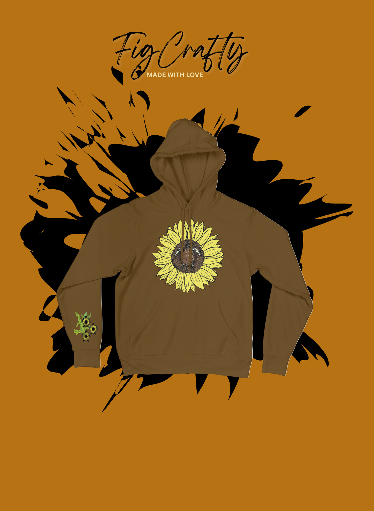 Hoodie Beautiful Sunflower turtle